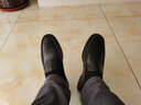 沙馳（SATCHI）男鞋冬季加絨商務(wù)休閑皮鞋男士保暖棉皮鞋軟皮輕便一腳蹬樂(lè )福鞋 黑色21986039Z 41 (255mm) 曬單實(shí)拍圖