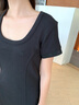 Calvin KleinJeans夏季女士法式U領(lǐng)刺繡ck性感辣妹顯瘦黑色T恤連衣裙J221674BEH-太空黑XS 曬單實(shí)拍圖