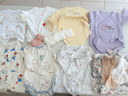 babylove嬰兒包屁衣秋季純棉提花哈衣寶寶爬服新生兒系帶家居服舒適秋衣 莫奈紫 59cm 曬單實拍圖