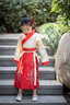 愛寶適兒童漢服表演男女童國學服古裝小學生中國風三字經(jīng)古裝團體演出服 鳳紋朱裙 120 【建議身高110-120cm】 曬單實拍圖