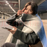 蘇木佰新款馬海毛圍巾女冬季高級感漸變拼色加厚保暖韓版ins披肩禮物 米灰【優(yōu)質(zhì)面料】 210*45cm-禮袋或者賀卡需聯(lián)客服 曬單實拍圖