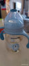 小袋鼠巴布婴儿奶瓶PPSU宽口径宝宝新生儿奶瓶6个月以上仿母乳鸭嘴吸管奶瓶 冰水蓝 260ml 3-6月 实拍图