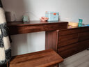 原始原素實(shí)木梳妝臺斗柜北美黑胡桃木寬六斗+L桌+梳妝凳 M1032 曬單實(shí)拍圖