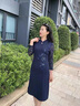 俞兆林媽媽裝秋裝2023新款婚禮服連衣裙喜婆婆婚宴中老年女裝春秋旗袍裙 紅色 2XL （建議120-130斤） 曬單實拍圖