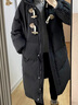雪妃藍琪（XUEFEILANQI）中長款羽絨棉服女冬季2024新款棉衣小個子加厚外套牛角扣棉襖子 黑色 M 曬單實拍圖