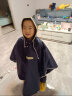儿童雨衣斗篷式男童女童可背书包6-18岁时尚高级韩版小学生日本儿童雨披坐电动车雨衣 橙上 藏青色 L儿童款 适合身高105-125 实拍图