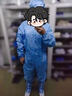 翰洋潔凈（HANYANGCLEAN）無(wú)塵服防靜電服 耐高溫滅菌三連體防塵服潔凈區(qū)防護(hù)工作服可定制 藍(lán)色2XL 曬單實(shí)拍圖