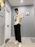 Leekylze官方品牌旗艦聯(lián)名短袖t恤男寬松情侶裝半袖純棉情侶款學(xué)生ins 杏色 L 曬單實(shí)拍圖