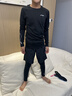 李寧（lining）兒童緊身衣男健身訓練服秋冬籃足球打底褲跑步運動(dòng)套裝速干長(cháng)袖 黑色兩件套【長(cháng)袖+長(cháng)褲】 160 【建議150-160CM 】 曬單實(shí)拍圖