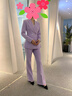芭妃婭紫色減齡西裝外套女輕奢高級感垂感休閑西服套裝主持人職業(yè)正裝秋 香芋紫西裝+喇叭褲 M 曬單實(shí)拍圖