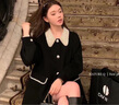 西遇中長款赫本風外套女2024年秋季新款保暖小香風毛呢外套上衣 黑色   S 曬單實拍圖