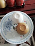 恒古（Heregur）功夫茶具茶道配件 8英寸圓形茶盤(pán)茶船茶海茶池儲蓄水式雙層茶臺青花陶瓷易收納茶盤(pán) 青花牡丹 20cm單獨茶盤(pán) 曬單實(shí)拍圖