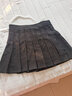 蒙斯朗瑞（MENGVARY）百褶裙女高腰短裙小個(gè)子a字半身裙防走光裙子百搭純色文藝學(xué)院風(fēng) 黑色 XL (建議115-130斤) 曬單實(shí)拍圖