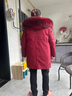 圣羽博雅活里活面中長款中老年媽媽裝羽絨服女脫卸派克加厚狐貍毛 酒紅色 3XL 推薦130-140斤 曬單實拍圖