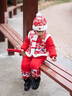 G.DUCKKIDS童裝漢服男童過(guò)年衣服冬裝兒童唐裝中國風(fēng)年服小童男寶寶周歲禮服 紅色套裝 90 (建議身高80-90 1歲半-2歲) 曬單實(shí)拍圖