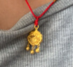 老廟黃金吊墜古法足金福字平安鎖成人兒童長(cháng)命鎖滿(mǎn)月百天周歲生日禮物 約7.3g 曬單實(shí)拍圖