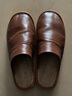 范米尼頭層羊皮日式包頭春秋居家真皮拖鞋亞麻男女室內家居牛筋防滑靜音 537【咖啡】顯瘦版 【28】適合41-42碼(內長(cháng)26厘米) 曬單實(shí)拍圖