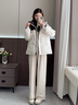 LAGOGO【三防】黑白撞色連帽羽絨服女拉谷谷2024年冬季新款外套 白黑 M 曬單實(shí)拍圖
