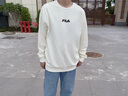 FILA 斐樂(lè )女裝衛衣男女同款套頭衛衣秋冬情侶款休閑加絨保暖長(cháng)袖上衣 奶鹽白-IV XL 180/100A/XL 曬單實(shí)拍圖