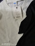 古澤鯊（GUZESHA）新款小圓領(lǐng)港風(fēng)寬松純棉純色短袖打底衫T恤白色體恤半袖多色衣服 黑色 XL（145-165斤） 曬單實(shí)拍圖