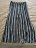 蘇洛尋冰絲闊腿褲夏季新款女韓版大款韓版薄款寬松褲子高腰顯瘦休閑褲女 黑色+黑白條 2件裝 大款 120-160斤 曬單實(shí)拍圖