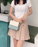 DAFEI DENTON輕奢侈品牌包包女包2025新款女士真皮單肩包七夕情人節(jié)禮物送女友 白綠色 禮盒包裝 曬單實(shí)拍圖