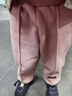 ASK JUNIOR女童褲子25秋冬保暖小童立體小兔華夫格長(cháng)褲復合毛絨褲 粉色 110 曬單實(shí)拍圖