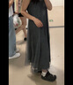 S.DEER【新】圣迪奧女裝復古休閑肌理網(wǎng)紗吊帶連衣裙S232Z12B2 中灰/77 S 160 曬單實拍圖