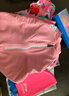 李寧（LI-NING）兒童連體游泳衣大中小男女童泳鏡泳帽泳裝套裝720 粉色 140 曬單實(shí)拍圖