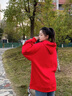 一寸相思本命年蛇年紅色連帽衛(wèi)衣女秋冬2025新款爆款潮牌衣服加絨加厚外套 平安喜樂(lè)紅色【春秋款】 S 【90-110斤】 曬單實(shí)拍圖