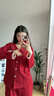 魅卿大紅色睡衣結(jié)婚新婚情侶套裝春秋冬款大碼純棉長(zhǎng)袖男女本命年新年 S6901-H6901【禮盒包裝】 XL【女120-140斤】 曬單實(shí)拍圖