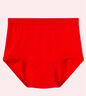 宜而爽女士純棉羅紋內褲寬松大碼短褲全棉高腰中老年人媽媽三角褲CL863N CL863N-3條大紅 L/165/90 曬單實(shí)拍圖