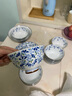 陶趣居 日本進(jìn)口小藍芽陶瓷米飯碗湯碗泡面碗復古碗日式家用餐具釉下彩 12件套裝【禮盒】 曬單實(shí)拍圖