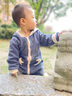 乖奇熊【麥穗棉】嬰幼兒針織連體衣秋冬季保暖寶寶連帽哈衣爬服可愛(ài)毛衣 藏藍(lán) 100cm 曬單實(shí)拍圖