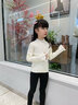 IVY HOUSE常春藤兒童裝女童2023冬季新款提花半高領(lǐng)保暖休閑百搭毛衣打底衫 米白 120cm 曬單實拍圖