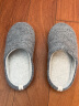 内泊（NEIBO）乳胶棉拖鞋男冬季天大码女士室内家居鞋防滑防臭橡胶软底羊毛灰38 实拍图