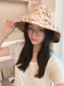 啄木鳥(niǎo)純棉雙面漁夫帽女夏季韓版遮臉大帽檐遮陽(yáng)帽防曬防紫外線(xiàn)太陽(yáng)帽子 雙面可戴花朵漁夫帽--卡其 均碼(56-58cm)贈送防風(fēng)繩 曬單實(shí)拍圖