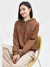 佐丹奴抓絨衣女加絨保暖帽衫繡花破骨連帽套頭衛(wèi)衣女05324847 曬單實拍圖
