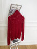 DPLAY2025秋季燙鉆針織衫內搭紅色毛衣打底衫上衣女新年毛衫 復古紅 XL 曬單實(shí)拍圖