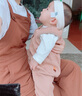巴厘小豬（BALIPIG）兒童背帶褲秋季男童無(wú)袖連身褲女童連體褲超萌可愛(ài)連體衣寶寶褲子 奶咖 73 cm 曬單實(shí)拍圖