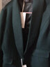 奧絲婕（Aosijie）羊毛小西裝外套女春秋新款修身顯瘦羊毛呢小西服時尚氣質(zhì)短款外套 L 墨綠色 曬單實拍圖