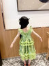 拙拙豬女童連衣裙夏裝2026新款兒童寶寶蝴蝶結吊帶裙女孩蓬蓬公主裙衣服 綠色仙蹤 130 碼適合身高115-125厘米 曬單實(shí)拍圖
