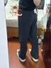 魔之韻高腰寬松微喇叭褲子女士秋冬季新款加絨加厚顯瘦保暖休閑褲子2377 藍灰色厚羔絨 XL （120-130斤左右） 曬單實(shí)拍圖