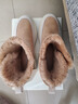 COZY STEPS可至女士冬季保暖防寒中筒流蘇厚底羊皮毛一體雪地靴羊毛太空鞋 摩卡棕+暖意灰白 39 曬單實(shí)拍圖