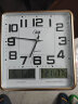 康巴丝（Compas）挂钟客厅 万年历温湿度时钟 简约方形日历石英钟表挂墙C2983 闪金 实拍图