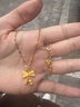 周大福閃閃花片足金黃金項鏈素鏈女生日禮物(工費:180計價(jià))EOF30 45cm 足金 約3.55g 曬單實(shí)拍圖