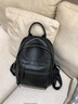 viney牛皮雙肩包女韓版百搭背包時(shí)尚大容量旅行包學(xué)院風(fēng)書(shū)包女生日禮物 【黑色】送老婆女朋友高級感實(shí)用輕奢休閑通勤大包 曬單實(shí)拍圖