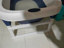 兒童洗澡桶寶寶泡澡桶小孩折疊浴桶可游泳家用浴盆大號(hào)洗澡盆LL8 小號(hào) 藍(lán)(無(wú)感溫) 曬單實(shí)拍圖