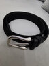曼邦（MANBANG）編織腰帶男帆布皮帶真皮彈力松緊高爾夫休閑牛仔褲布褲帶送禮 MBP0217銀扣-黑色 90cm （適合腰圍1尺9-2尺） 曬單實(shí)拍圖