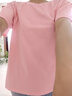 依衣尼純棉短袖T恤女圓領(lǐng)夏季新款寬松百搭顯瘦白色印花體恤打底 粉色 L 【建議110-125斤以內(nèi)】 曬單實拍圖